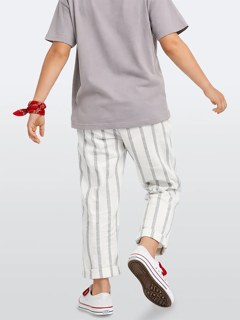 دينوكيدس بنطلون أولاد قطن مبرد بنقوش مخططة